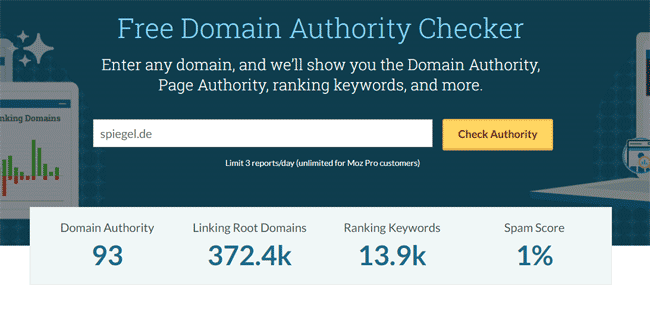 Domain Authority berechnen