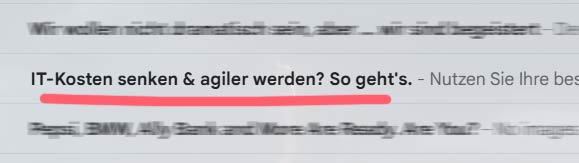 Newsletter-Betreff B2B Beispiel