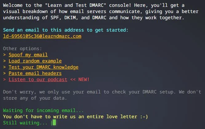 learndmarc: DMARC Check Tool
